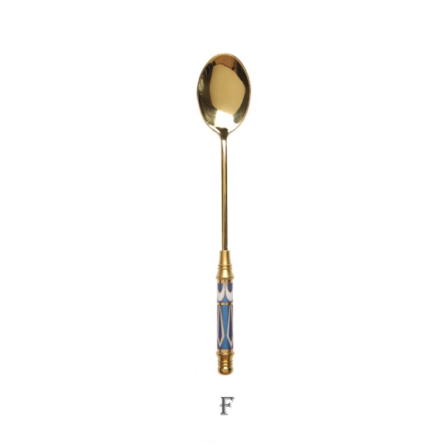 Stainless Steel Dessert Spoon Ceramic Long Handle Icecream Spoon Teaspoon Gold Coffee Cake Fruit Milk Spoon Kitchen Tableware